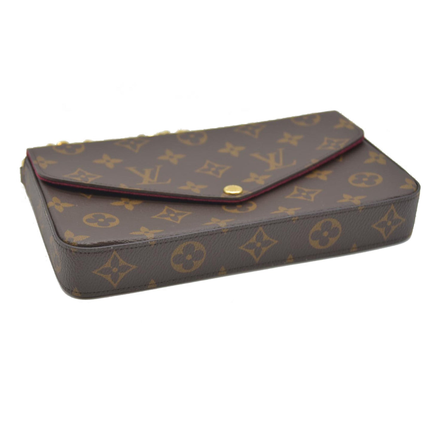 Louis Vuitton  Monogram Pochette Felicie Chain Wallet Fuchsia NM RFID