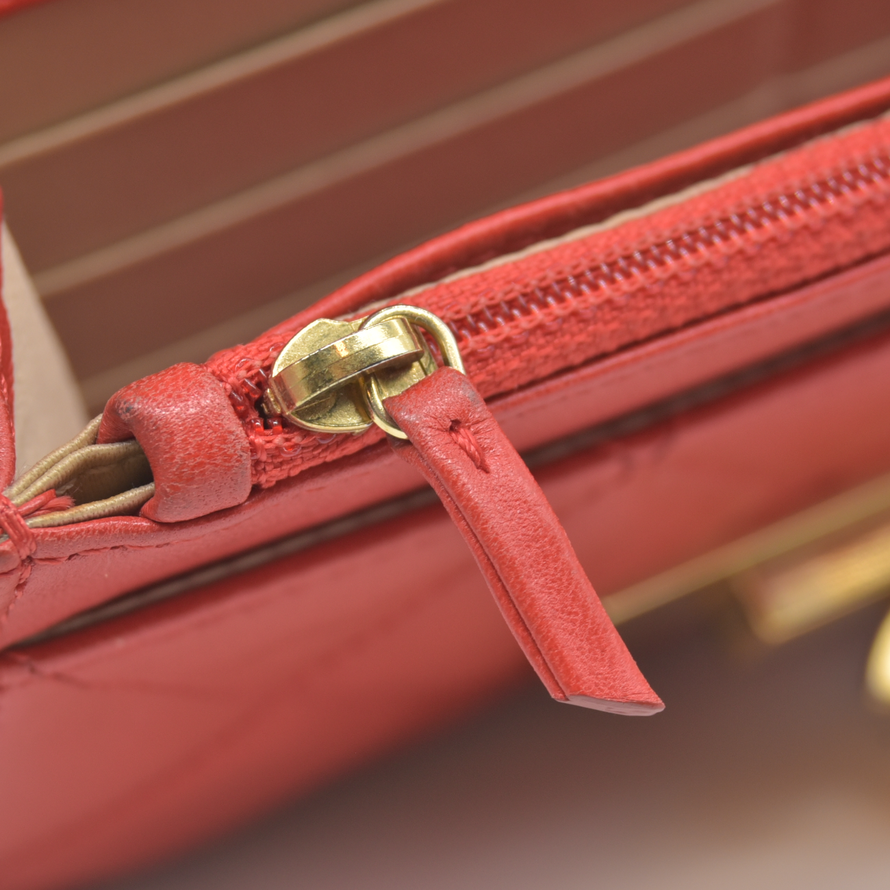 $3495 Chanel  Golden Class Wallet On Chain 2015 Red