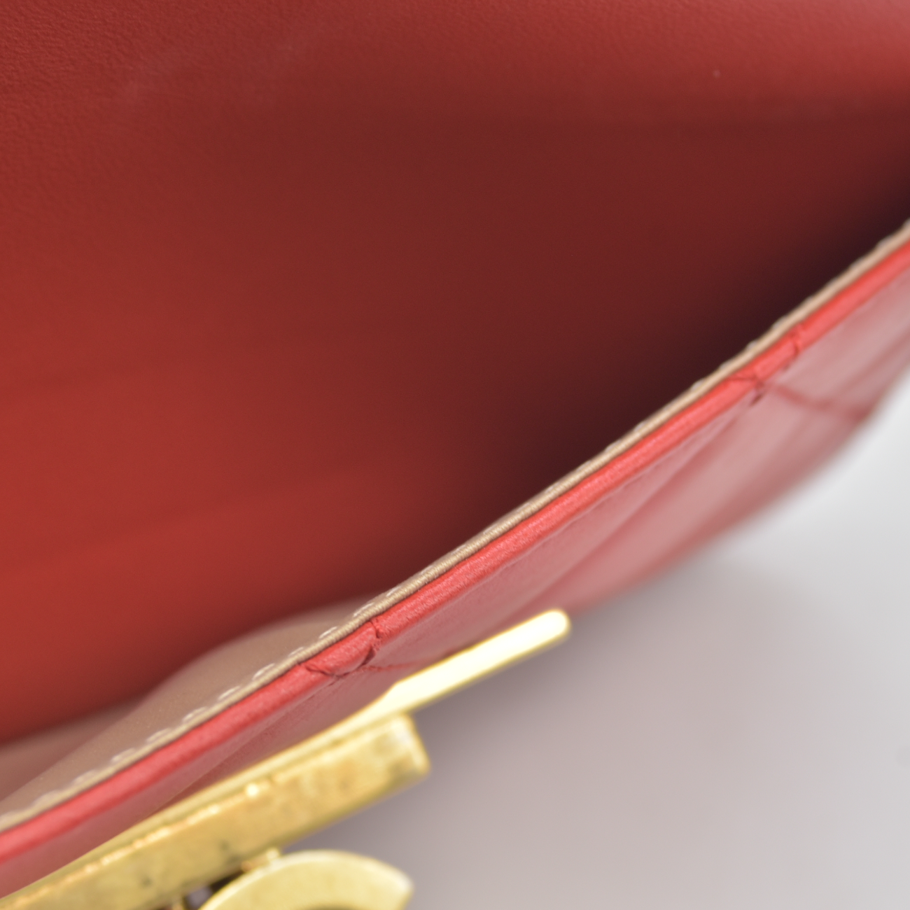 $3495 Chanel  Golden Class Wallet On Chain 2015 Red