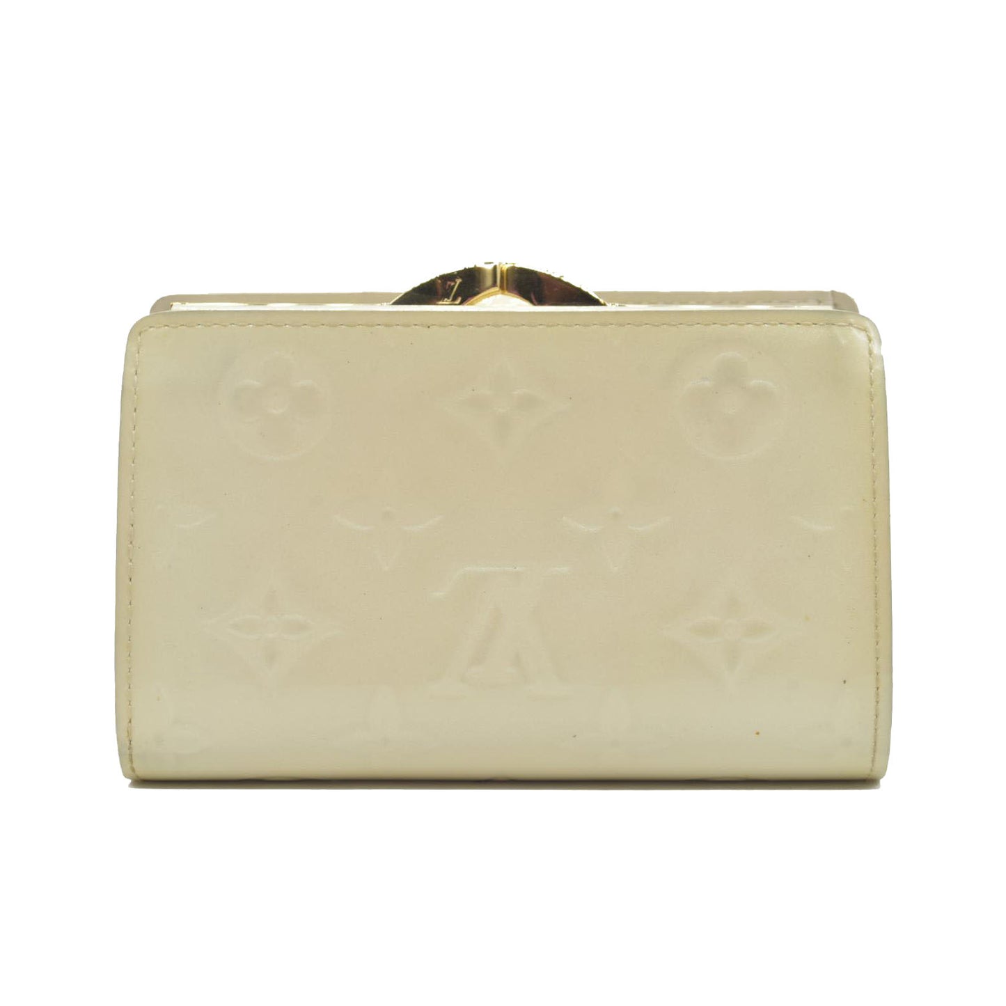 $795 LOUIS VUITTON Monogram Vernis French Kiss Lock Cream MI1058