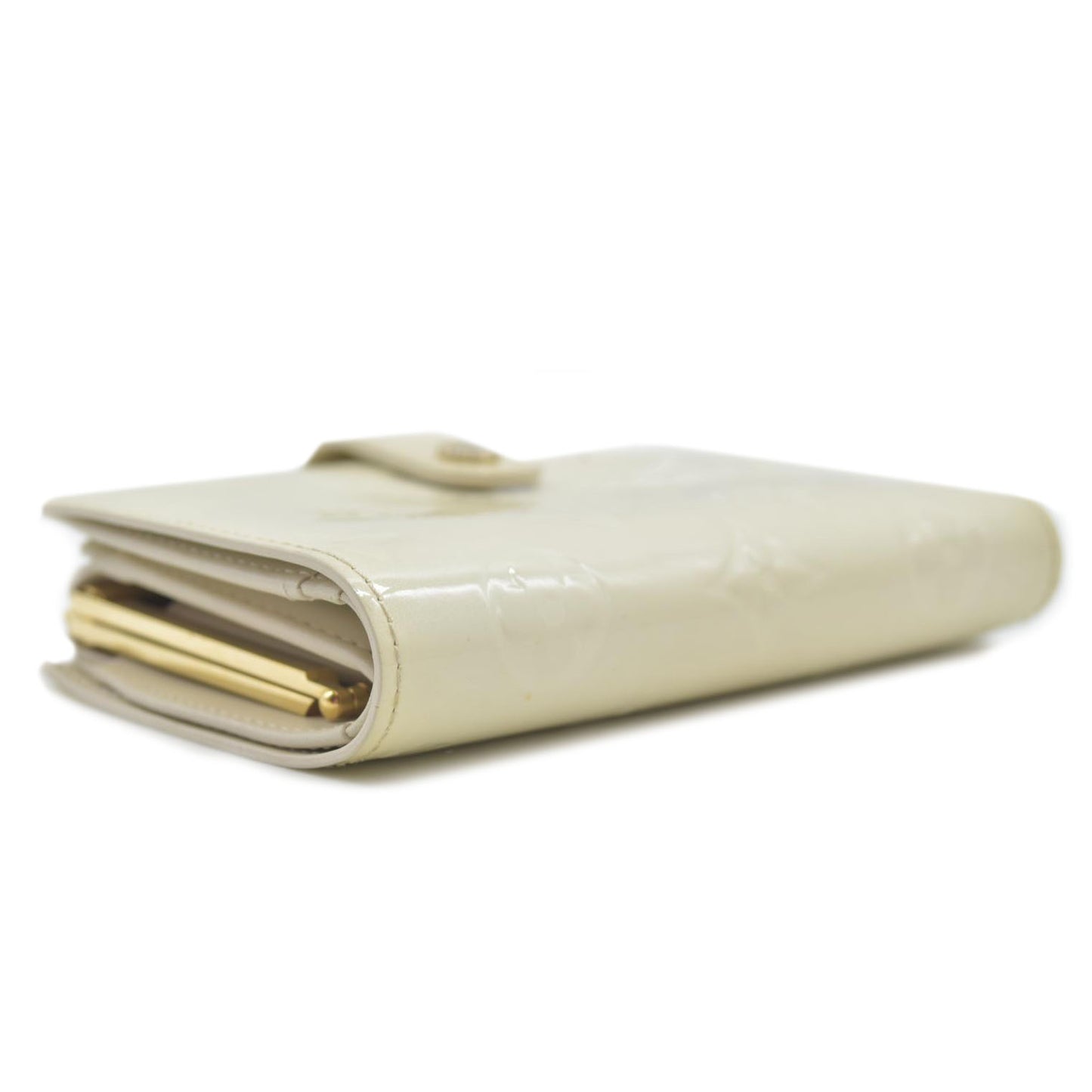 $795 LOUIS VUITTON Monogram Vernis French Kiss Lock Cream MI1058