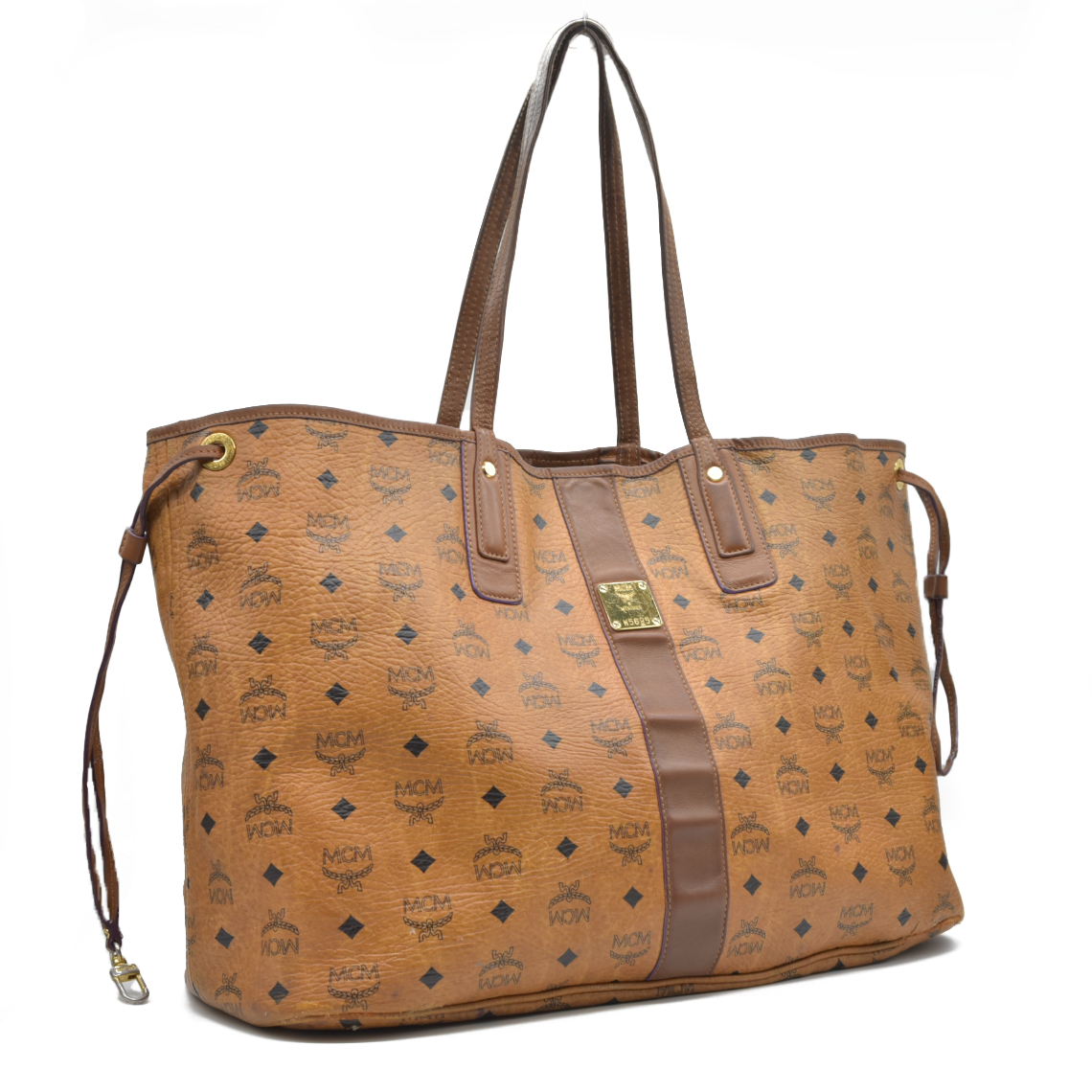 $740 MCM  Visetos Large Liz Reversible Shopper Tote Cognac