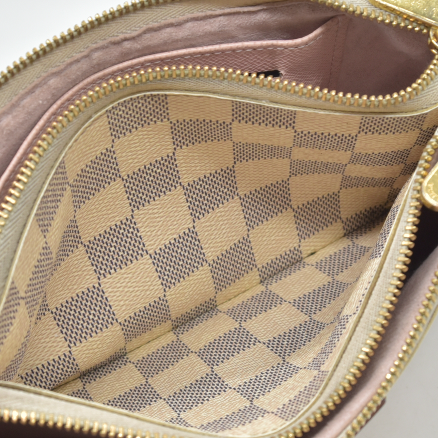 $1350 Louis Vuitton Damier Azur Double Zip Pochette