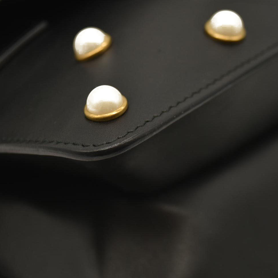 Gucci  Nappa Pearl Studded Mini Queen Margaret Broadway Shoulder Bag Black