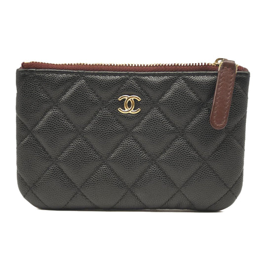 CHANEL Caviar Quilted Small Pouch Black Cosmetic