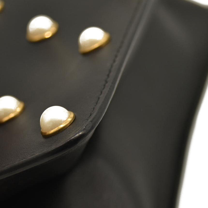 Gucci  Nappa Pearl Studded Mini Queen Margaret Broadway Shoulder Bag Black