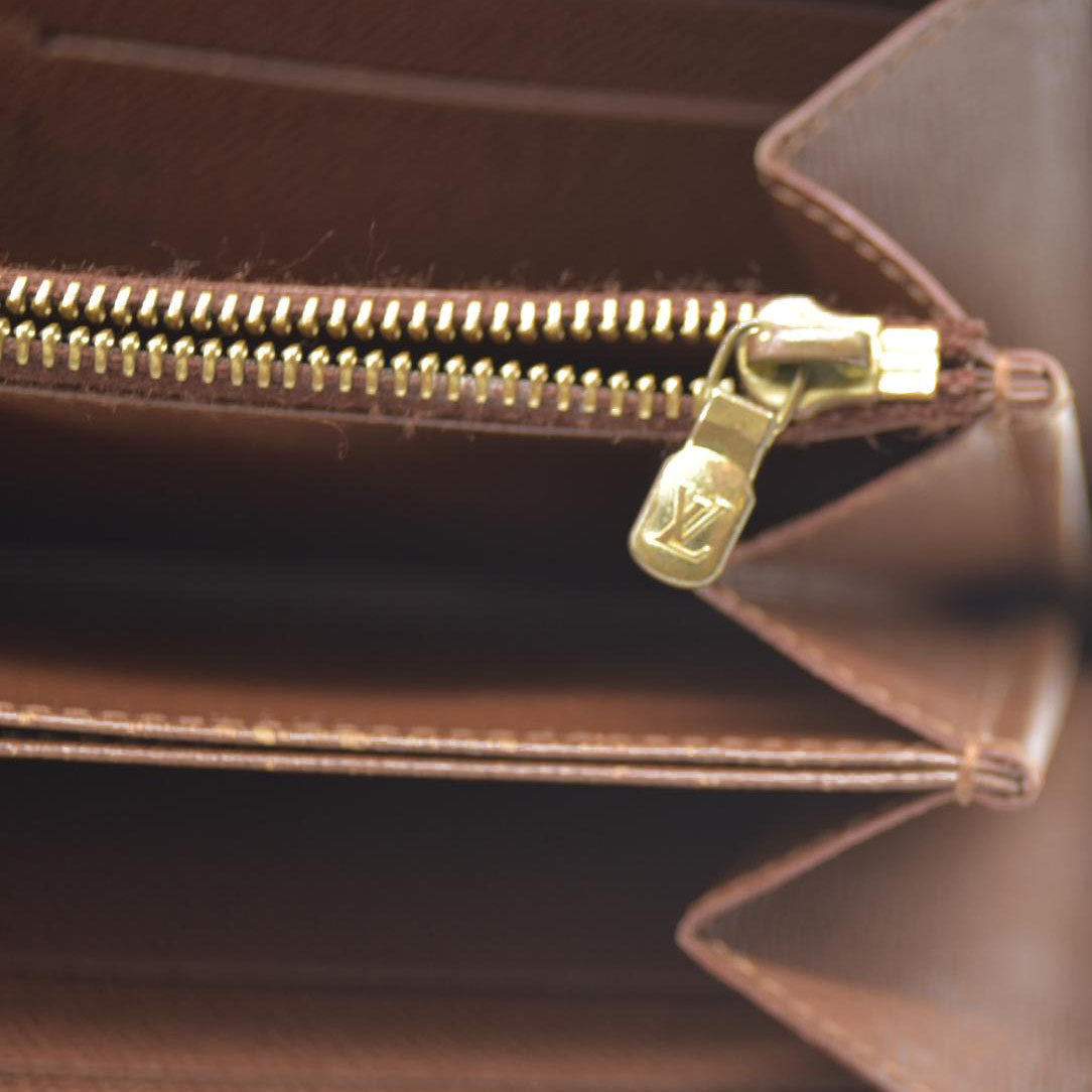 Louis Vuitton Zippy Zip Around Long Wallet Purse Brown SP2152
