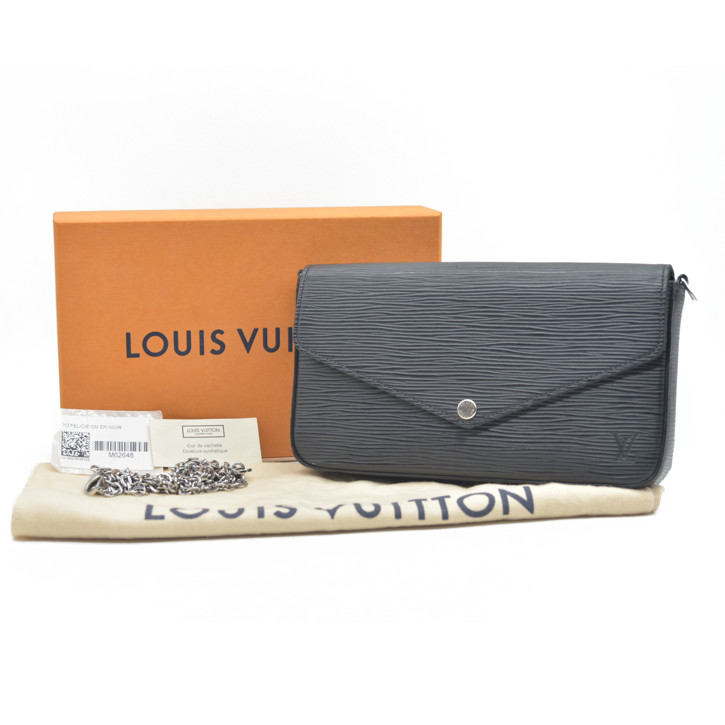 LOUIS VUITTON  Epi Pochette Felicie Black  Noir $1720