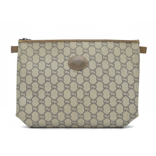 $1100 Gucci GG Gucci Plus Supreme Monogram Pouch Clutch Bag