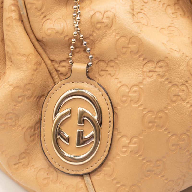 Gucci Guccissima Medium Sukey Tote Beige Leather