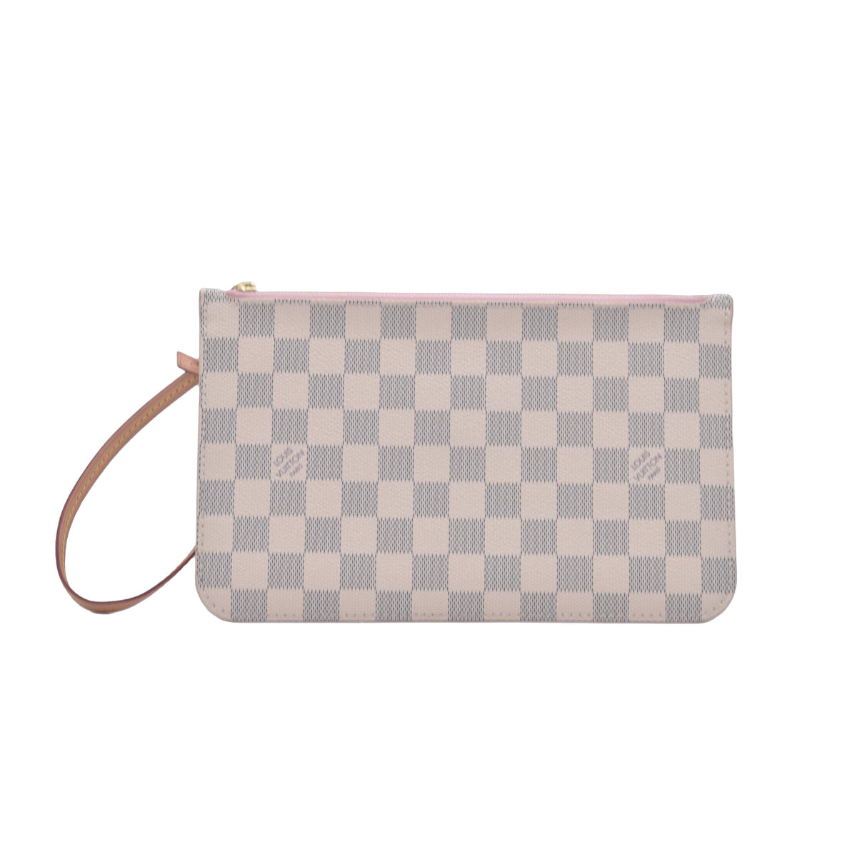 $600 Louis Vuitton Damier Azur Neverfull MM GM Pochette Rose Ballerine RFID CONSIGNMENT 10021146