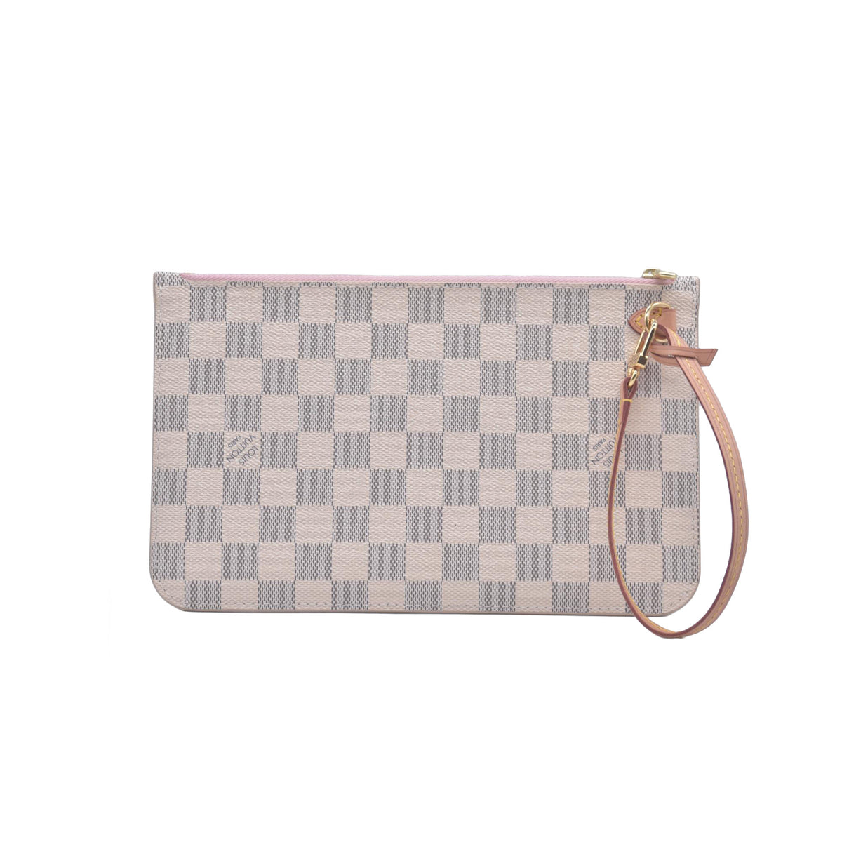 $600 Louis Vuitton Damier Azur Neverfull MM GM Pochette Rose Ballerine RFID CONSIGNMENT 10021146