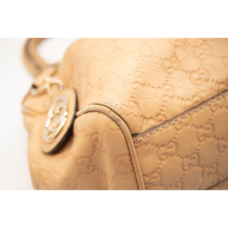 Gucci Guccissima Medium Sukey Tote Beige Leather