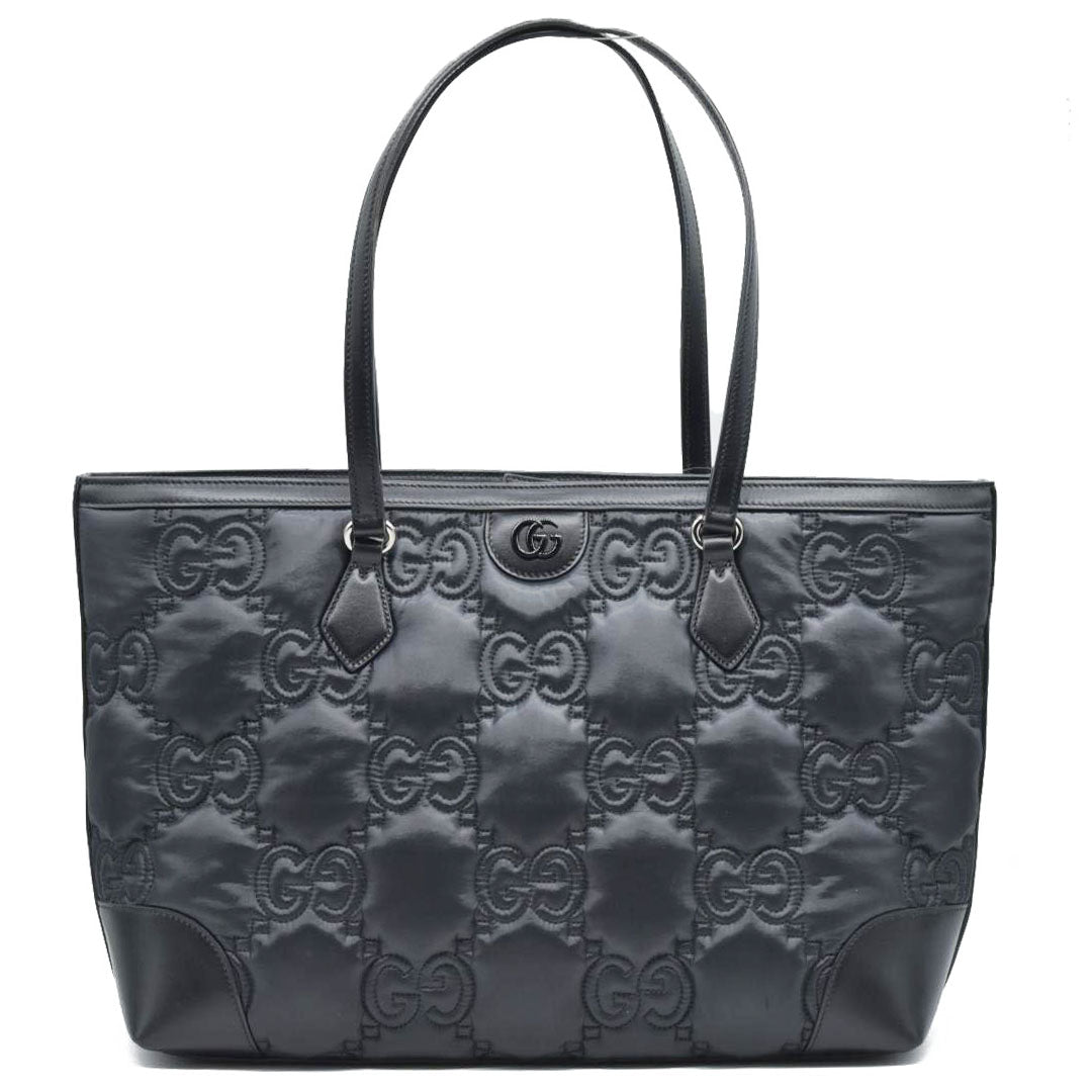 $2750 Gucci  Calfskin GG Matelasse Medium Ophidia Shopping Tote Black