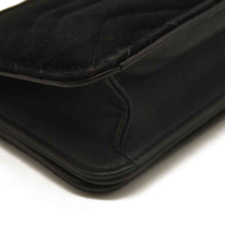 Gucci  Velvet Matelasse GG Marmont Mini Bag Black