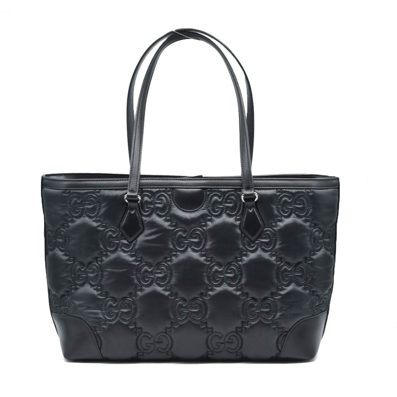 $2750 Gucci  Calfskin GG Matelasse Medium Ophidia Shopping Tote Black