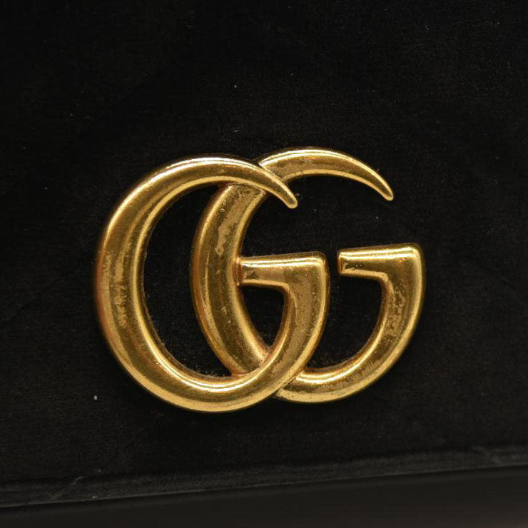 Gucci  Velvet Matelasse GG Marmont Mini Bag Black