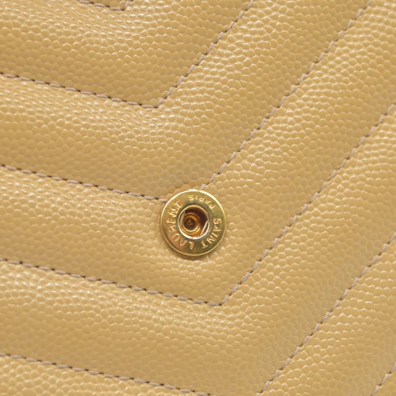 $1190 Saint Laurent Grain De Poudre Matelasse Chevron Monogram Envelope Chain Wallet Light Chartreuse