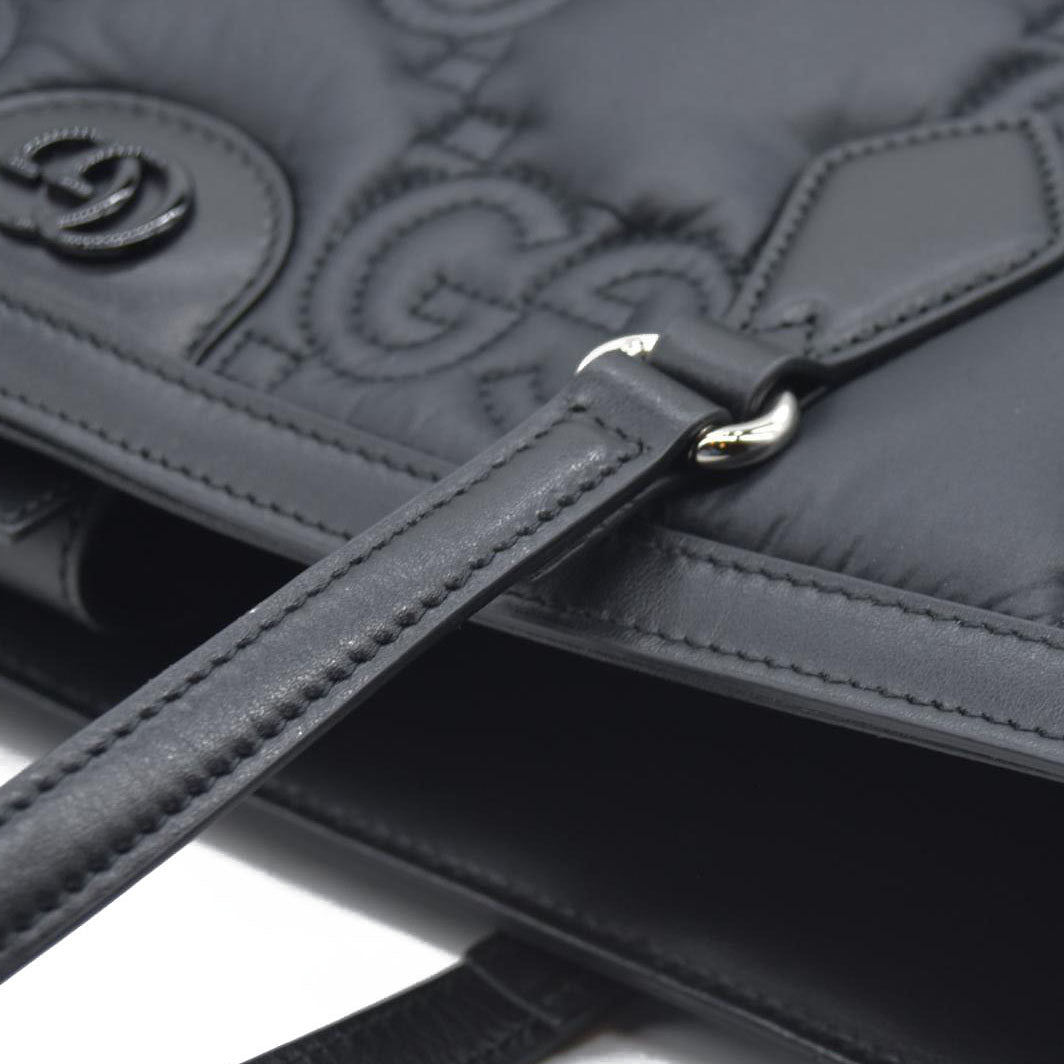 $2750 Gucci  Calfskin GG Matelasse Medium Ophidia Shopping Tote Black
