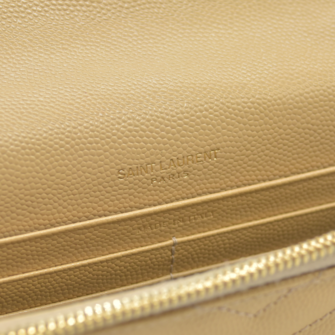 $1190 Saint Laurent Grain De Poudre Matelasse Chevron Monogram Envelope Chain Wallet Light Chartreuse