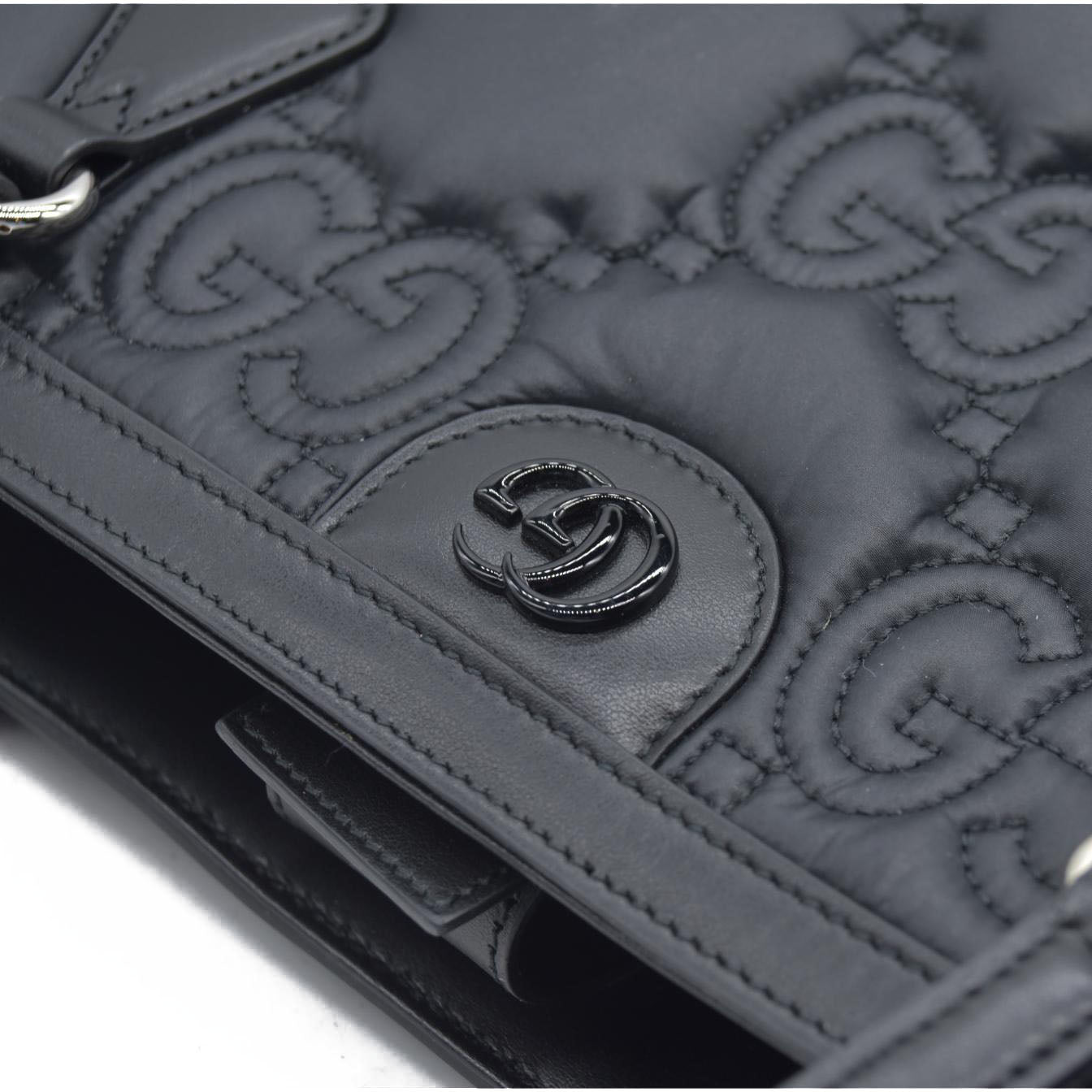 $2750 Gucci  Calfskin GG Matelasse Medium Ophidia Shopping Tote Black