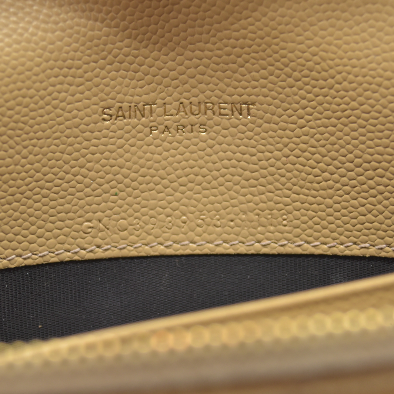$1190 Saint Laurent Grain De Poudre Matelasse Chevron Monogram Envelope Chain Wallet Light Chartreuse