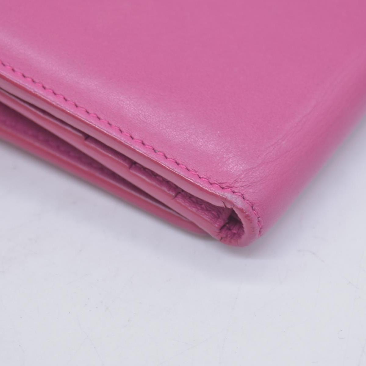 $400 Saint Laurent Classic Y Compact Trifold Wallet Fuchsia CONSIGNMENT 10021149