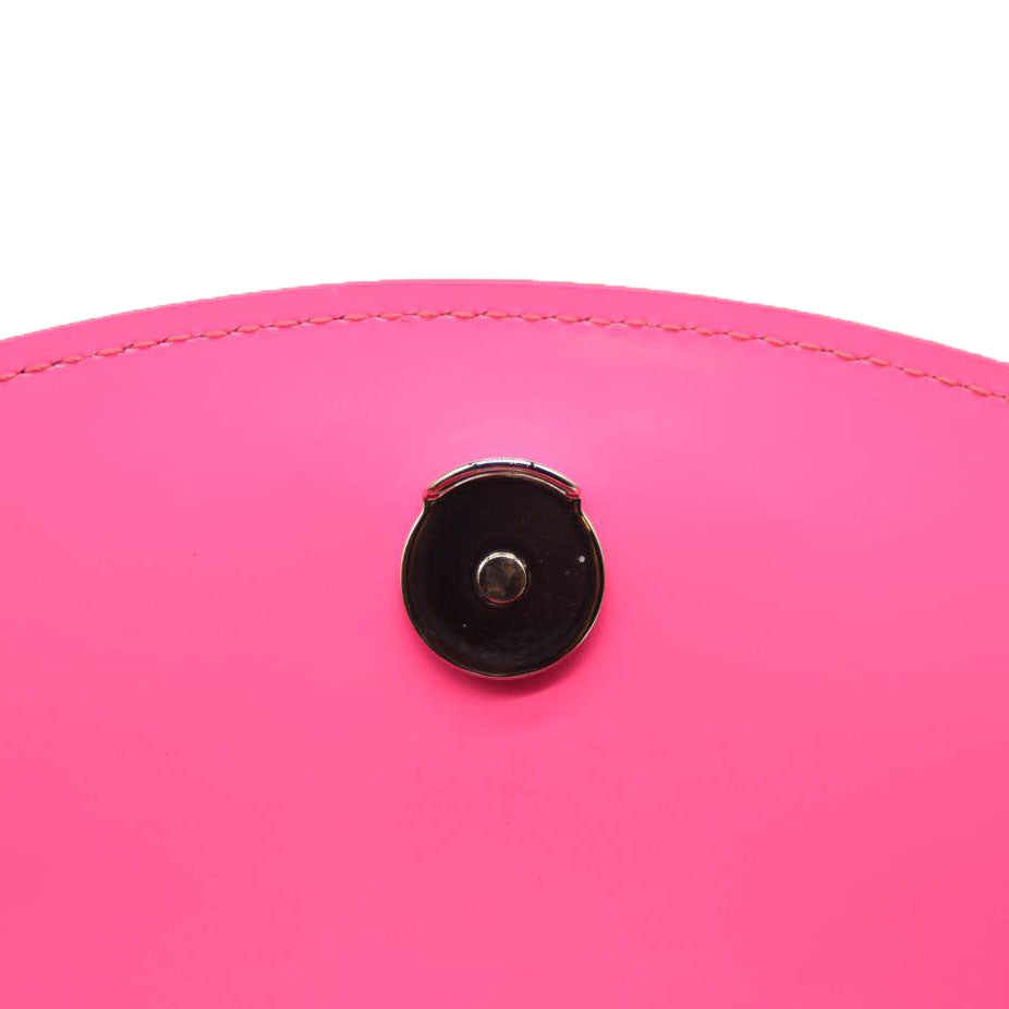 CHRISTIAN LOUBOUTIN LOUBI54 LEATHER WALLET ON A CHAIN FLUO PINK