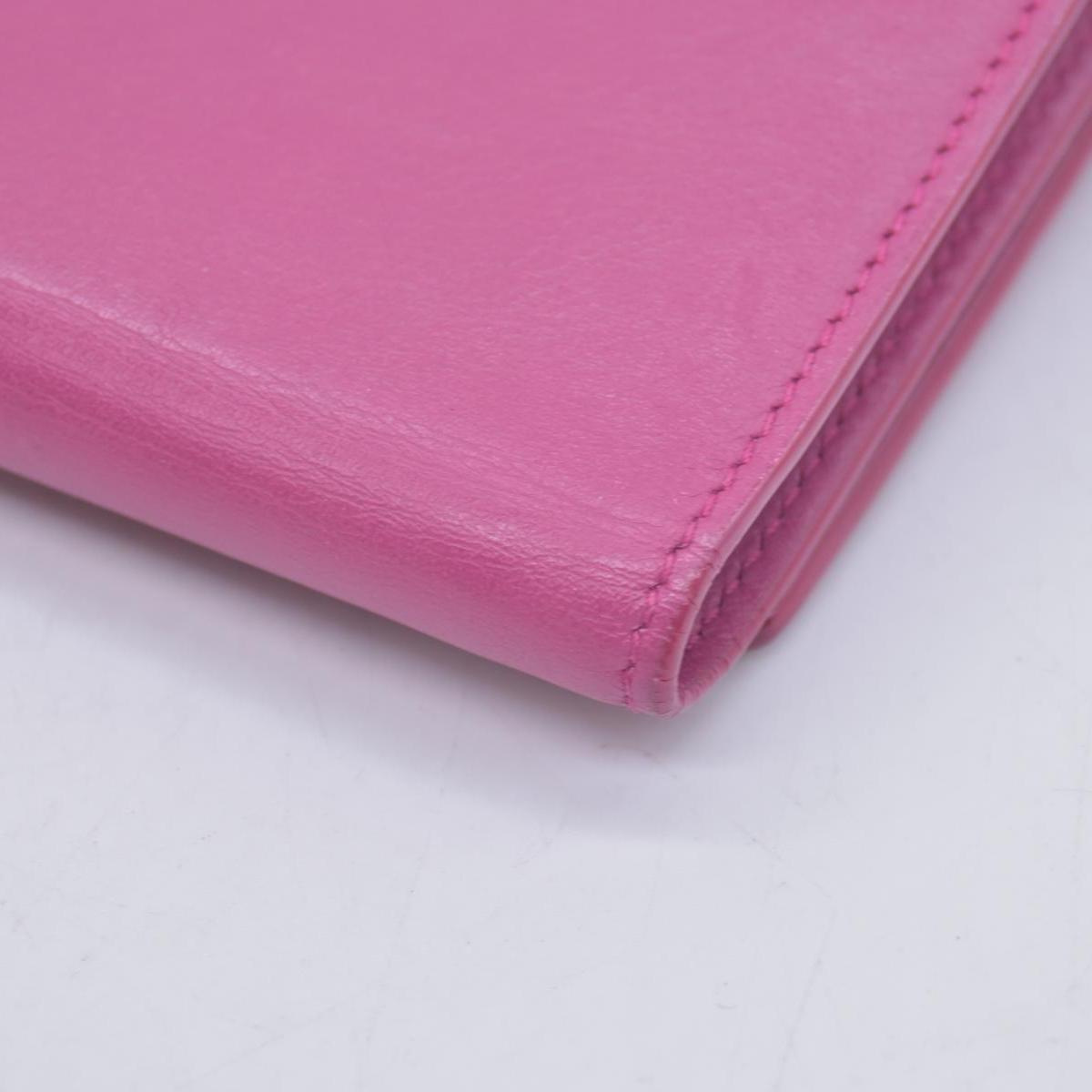 $400 Saint Laurent Classic Y Compact Trifold Wallet Fuchsia CONSIGNMENT 10021149