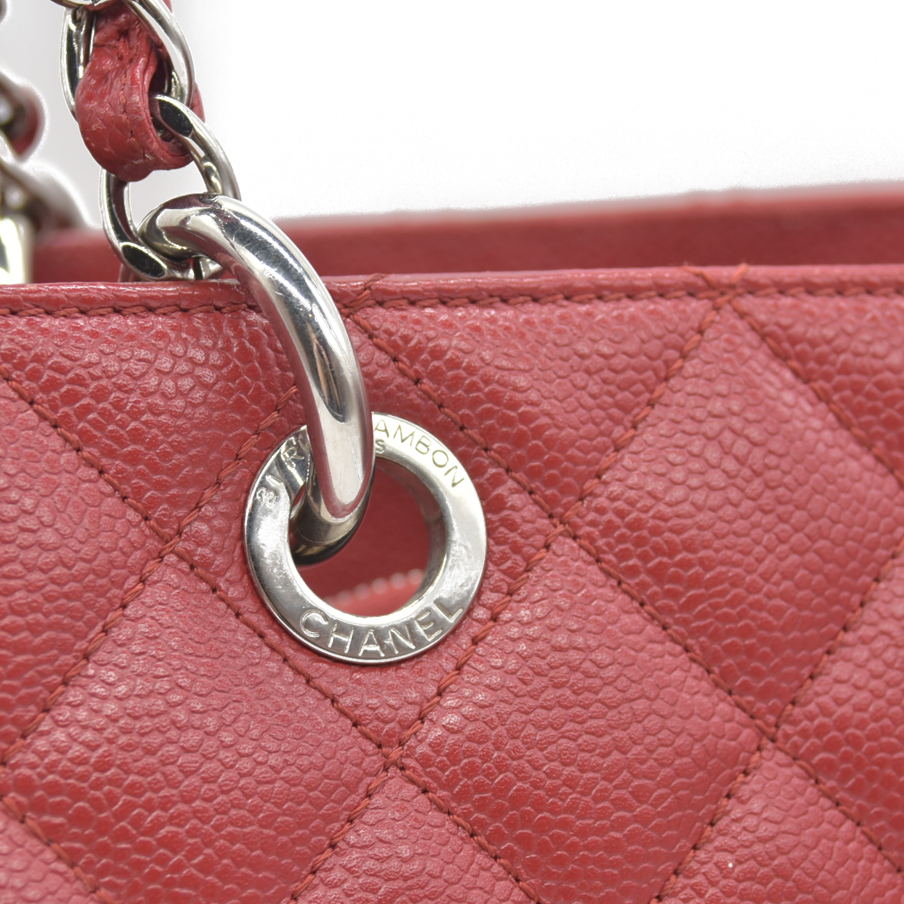 $3500 Chanel Caviar Quilted XL Grand Shopping Tote GST Red 2011-2012