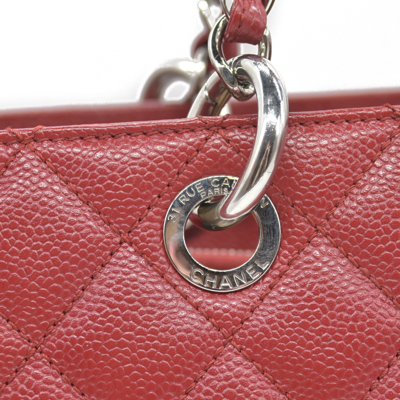 $3500 Chanel Caviar Quilted XL Grand Shopping Tote GST Red 2011-2012