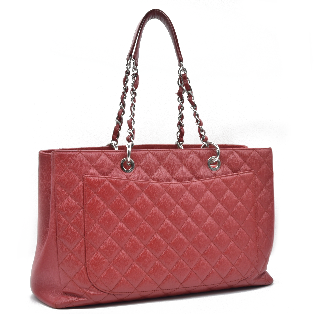 $3500 Chanel Caviar Quilted XL Grand Shopping Tote GST Red 2011-2012