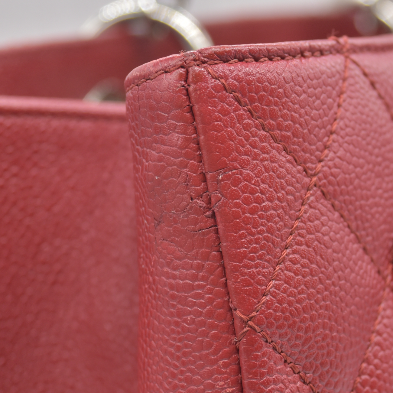 $3500 Chanel Caviar Quilted XL Grand Shopping Tote GST Red 2011-2012