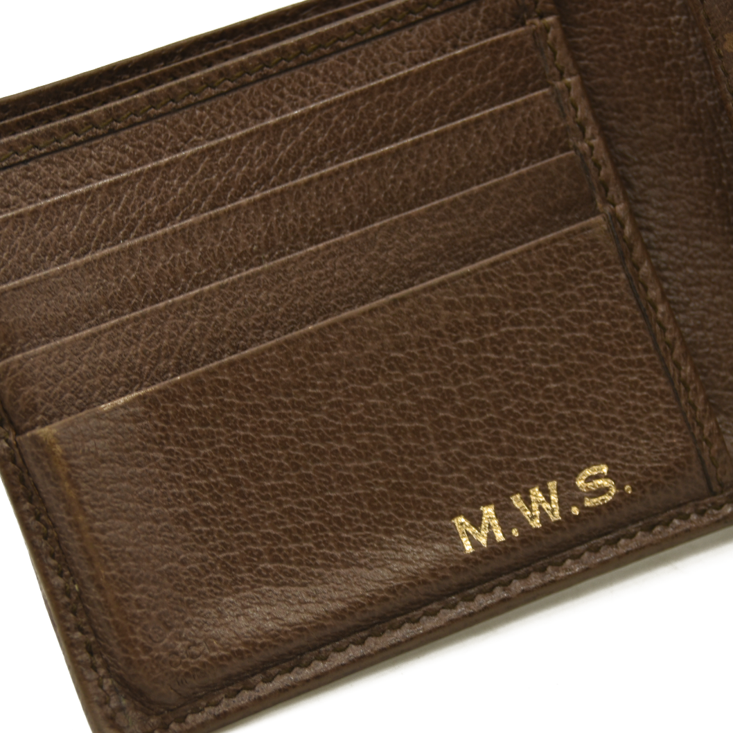 GUCCI Ophidia GG Logo PVC Leather Bifold Wallet Beige
