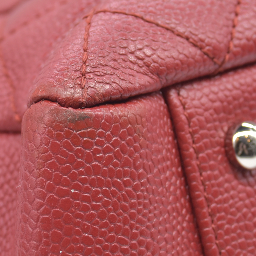 $3500 Chanel Caviar Quilted XL Grand Shopping Tote GST Red 2011-2012