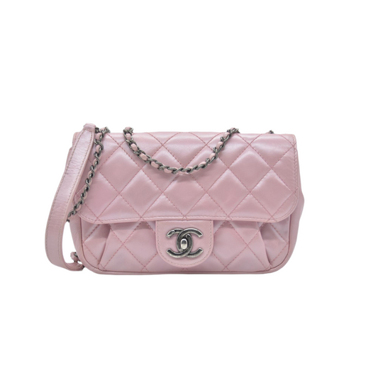 $3200 Chanel  Coco Pleats Flap Bag Pink
