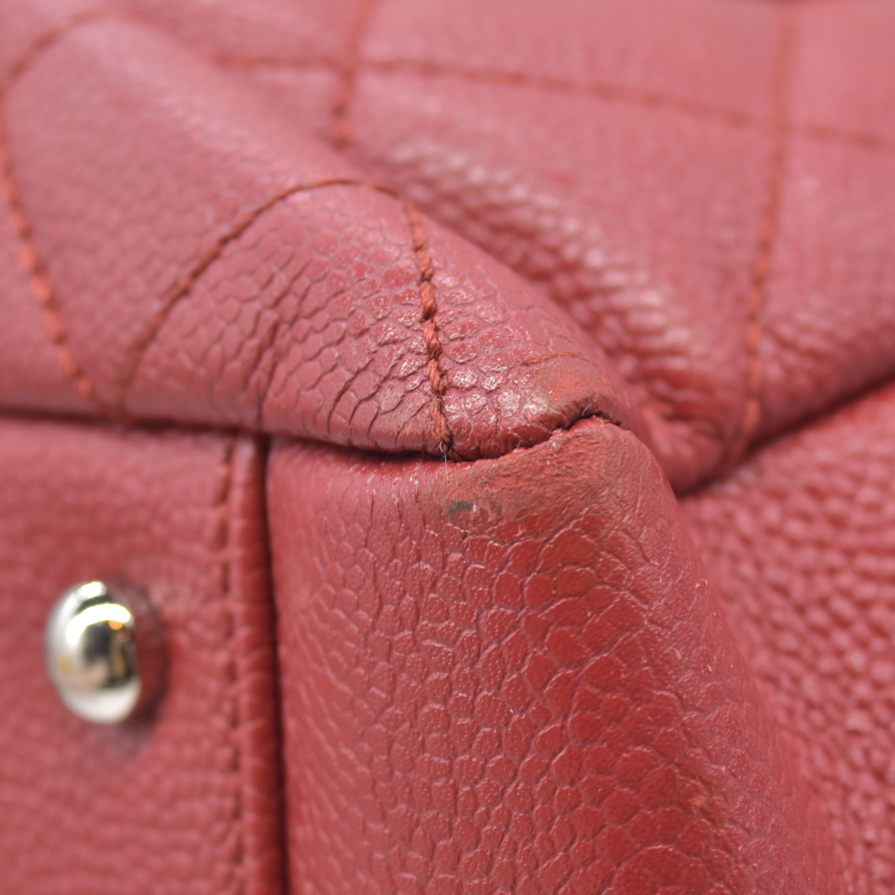 $3500 Chanel Caviar Quilted XL Grand Shopping Tote GST Red 2011-2012