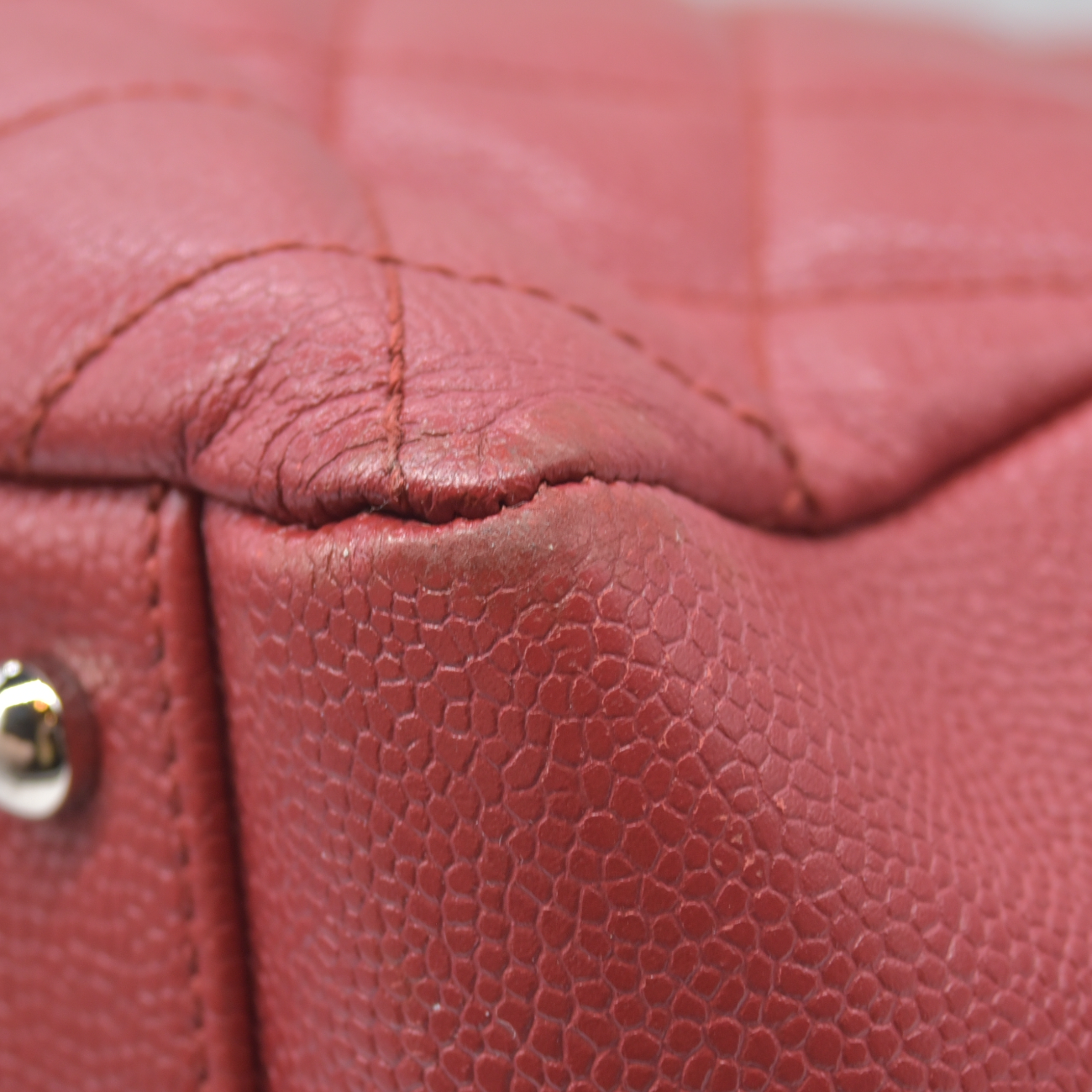 $3500 Chanel Caviar Quilted XL Grand Shopping Tote GST Red 2011-2012