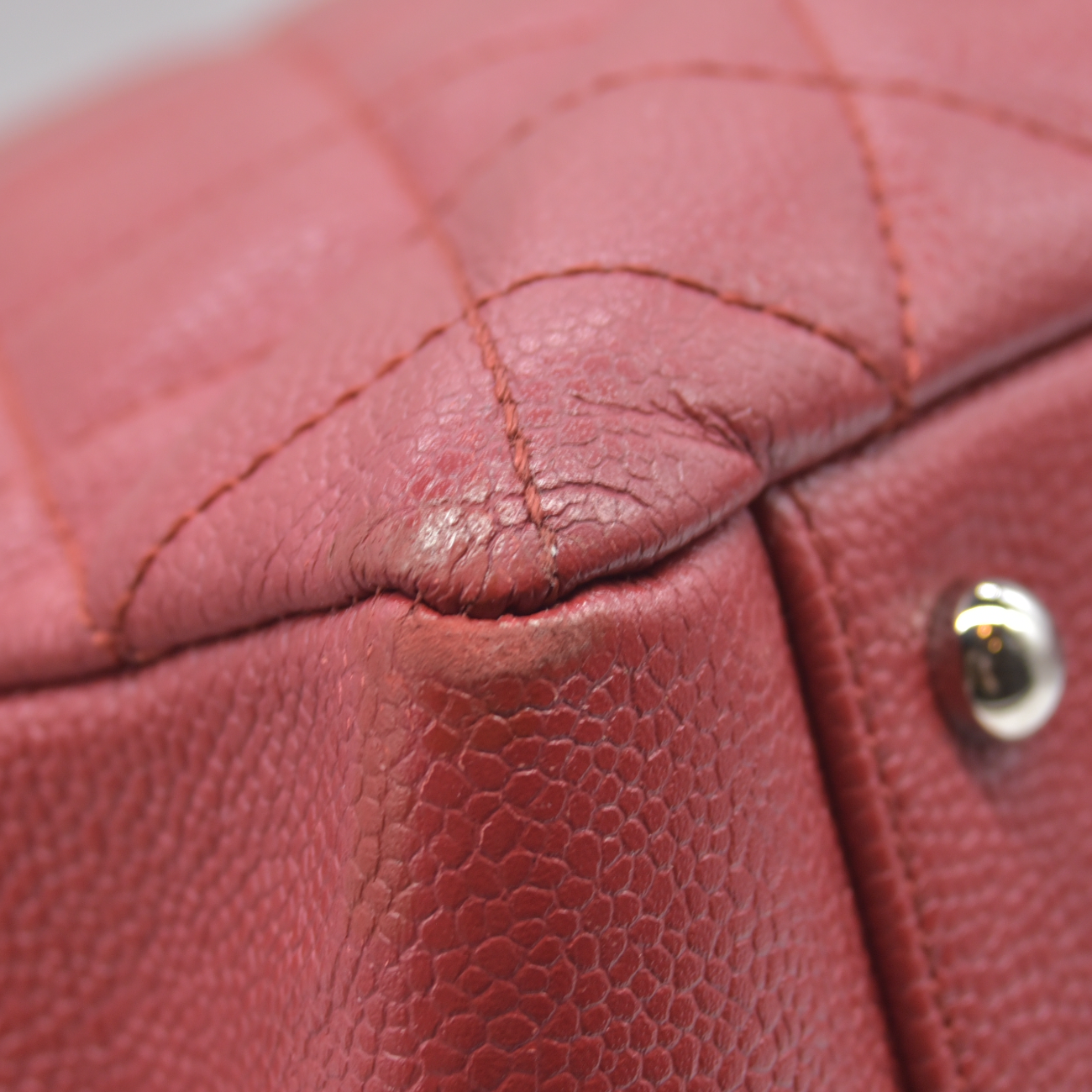 $3500 Chanel Caviar Quilted XL Grand Shopping Tote GST Red 2011-2012