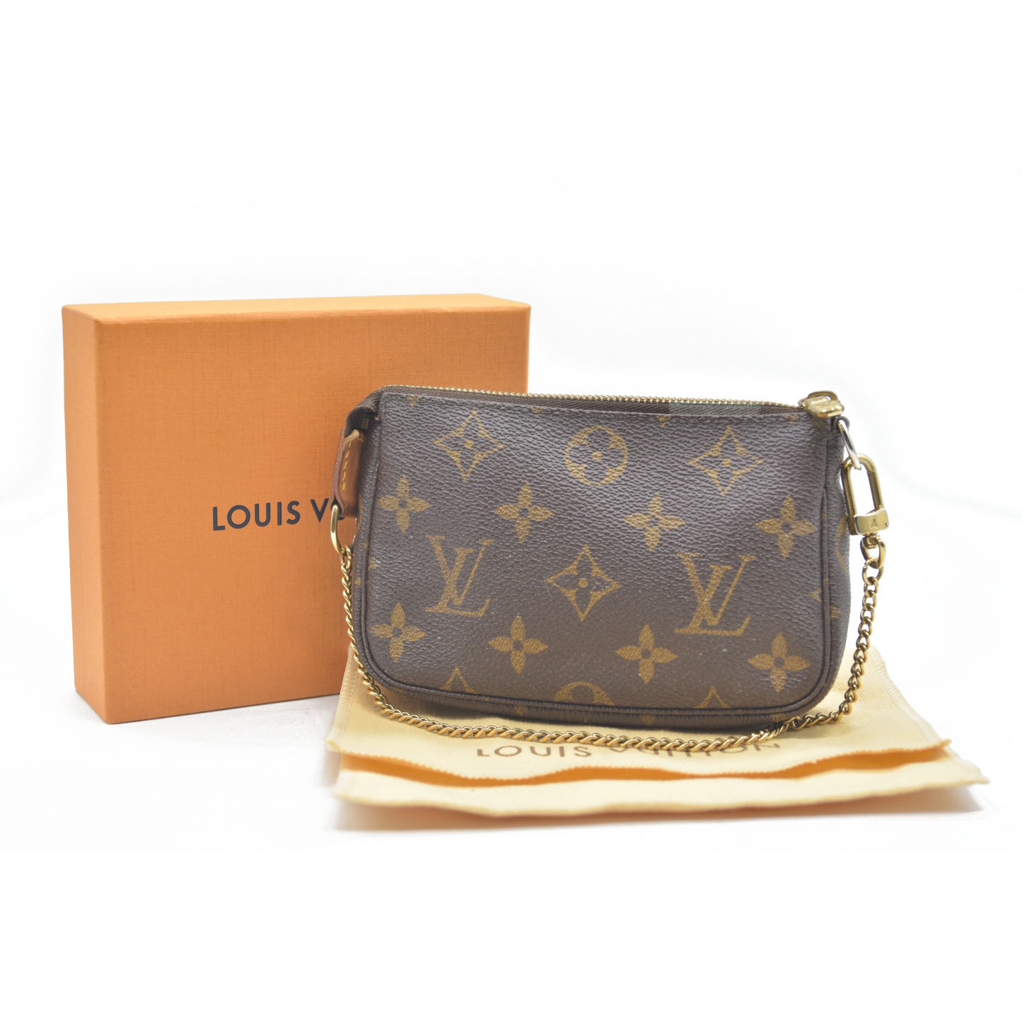 $810 Louis Vuitton Monogram Mini Pochette Accessories Pouch FL0055 2005