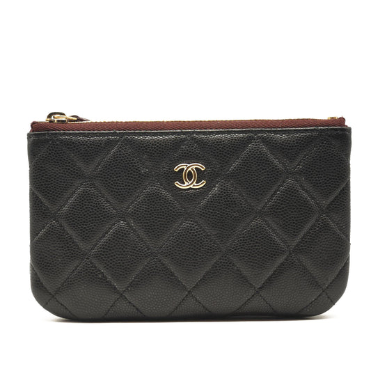 CHANEL Caviar Quilted Small Pouch Black Cosmetic