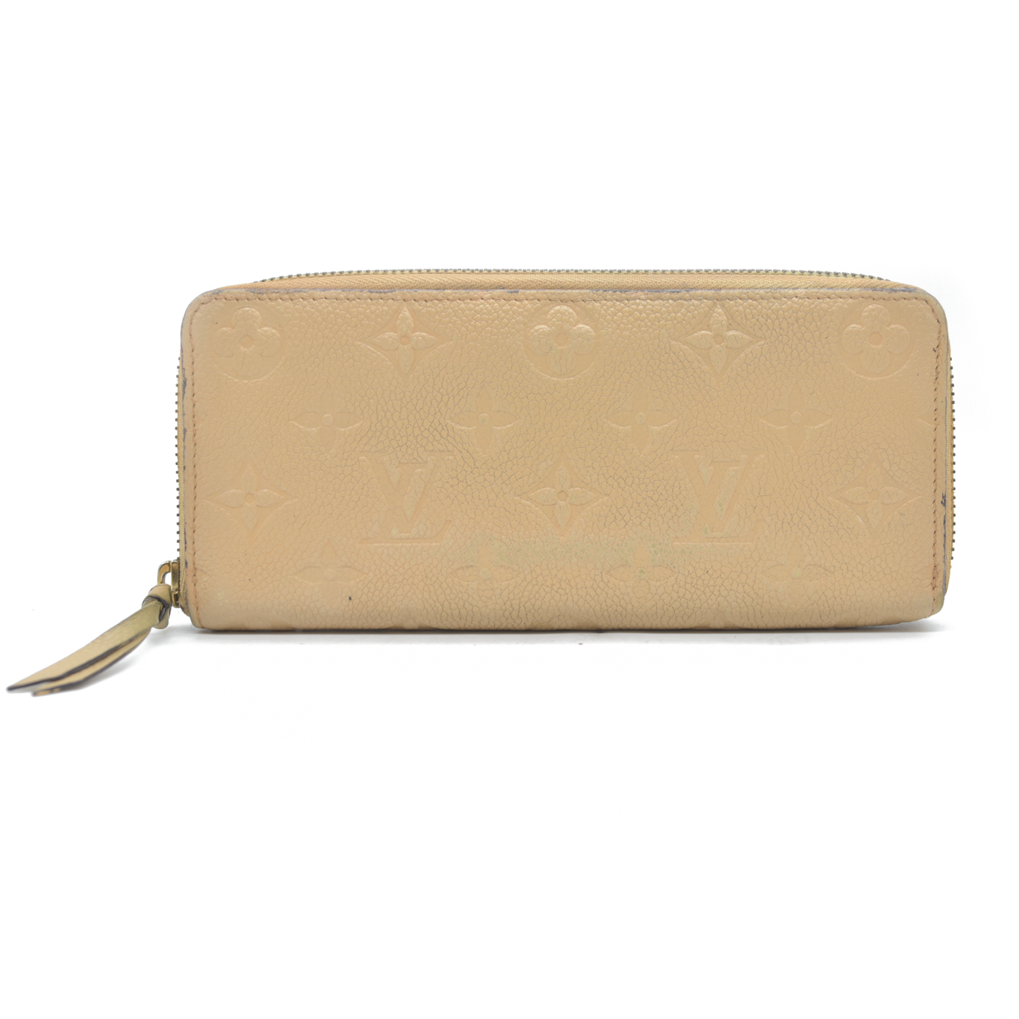 $840 2015 LOUIS VUITTON Monogram Empreinte Clemence Zippy Wallet SP0175