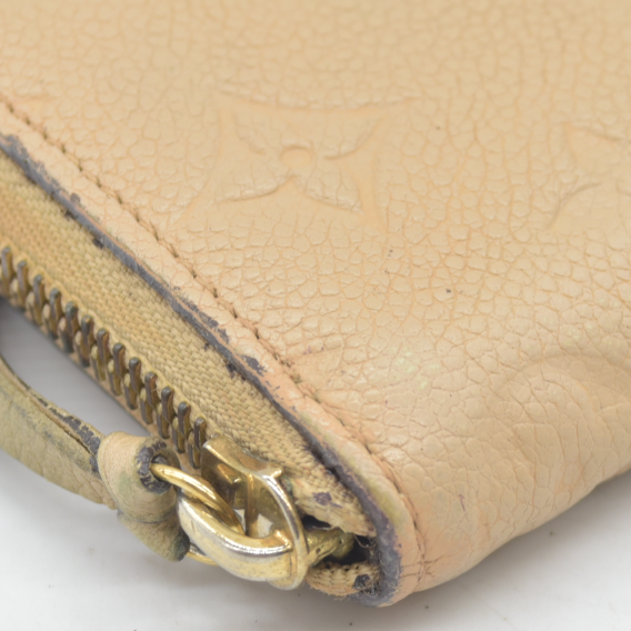 $840 2015 LOUIS VUITTON Monogram Empreinte Clemence Zippy Wallet SP0175