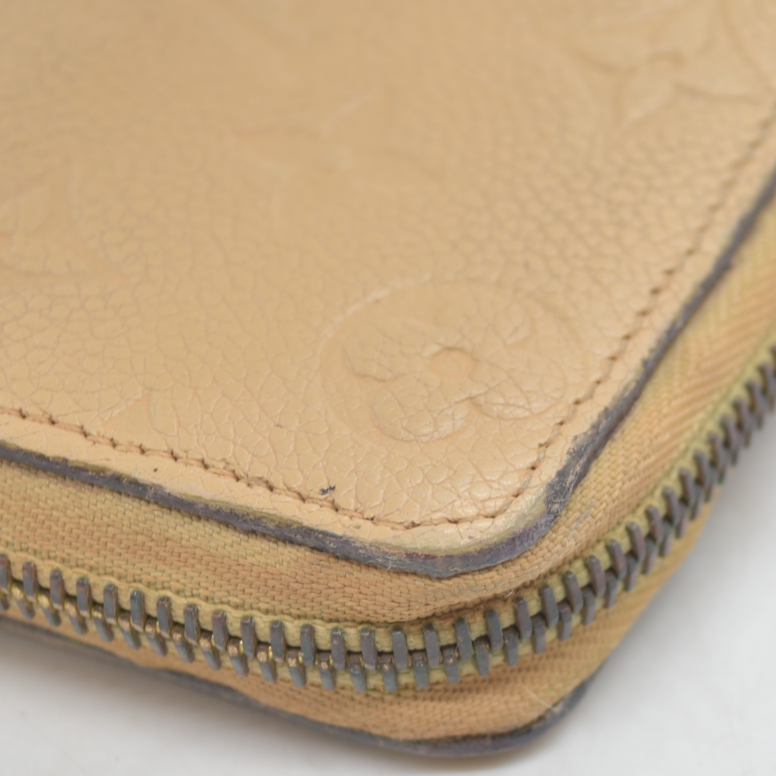 $840 2015 LOUIS VUITTON Monogram Empreinte Clemence Zippy Wallet SP0175