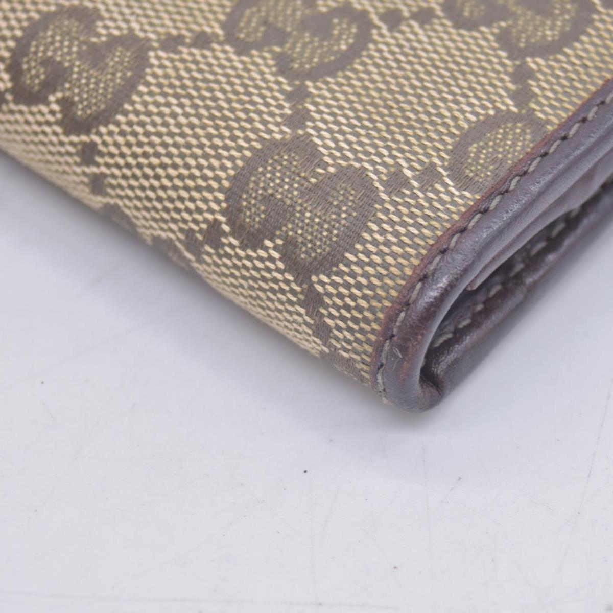 $595 Gucci Beige Green GG Canvas Web Continental Wallet CONSIGNMENT 10021150