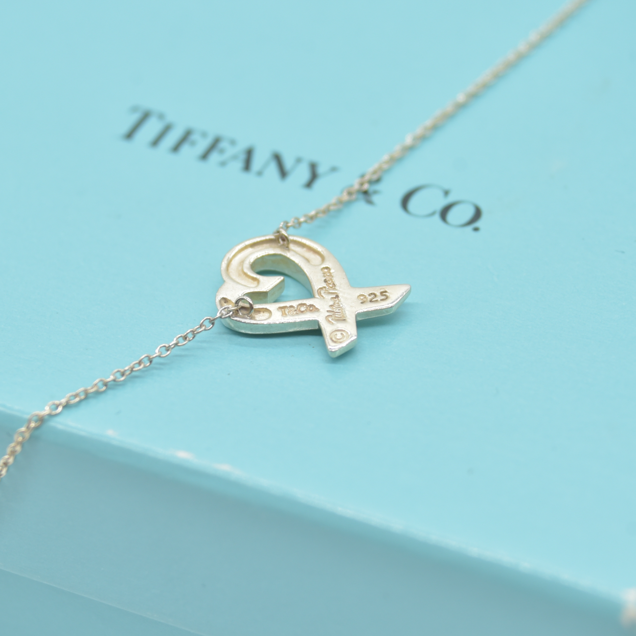 $440 Tiffany & Co Paloma Picasso Loving Heart Sterling Silver Pendant Necklace