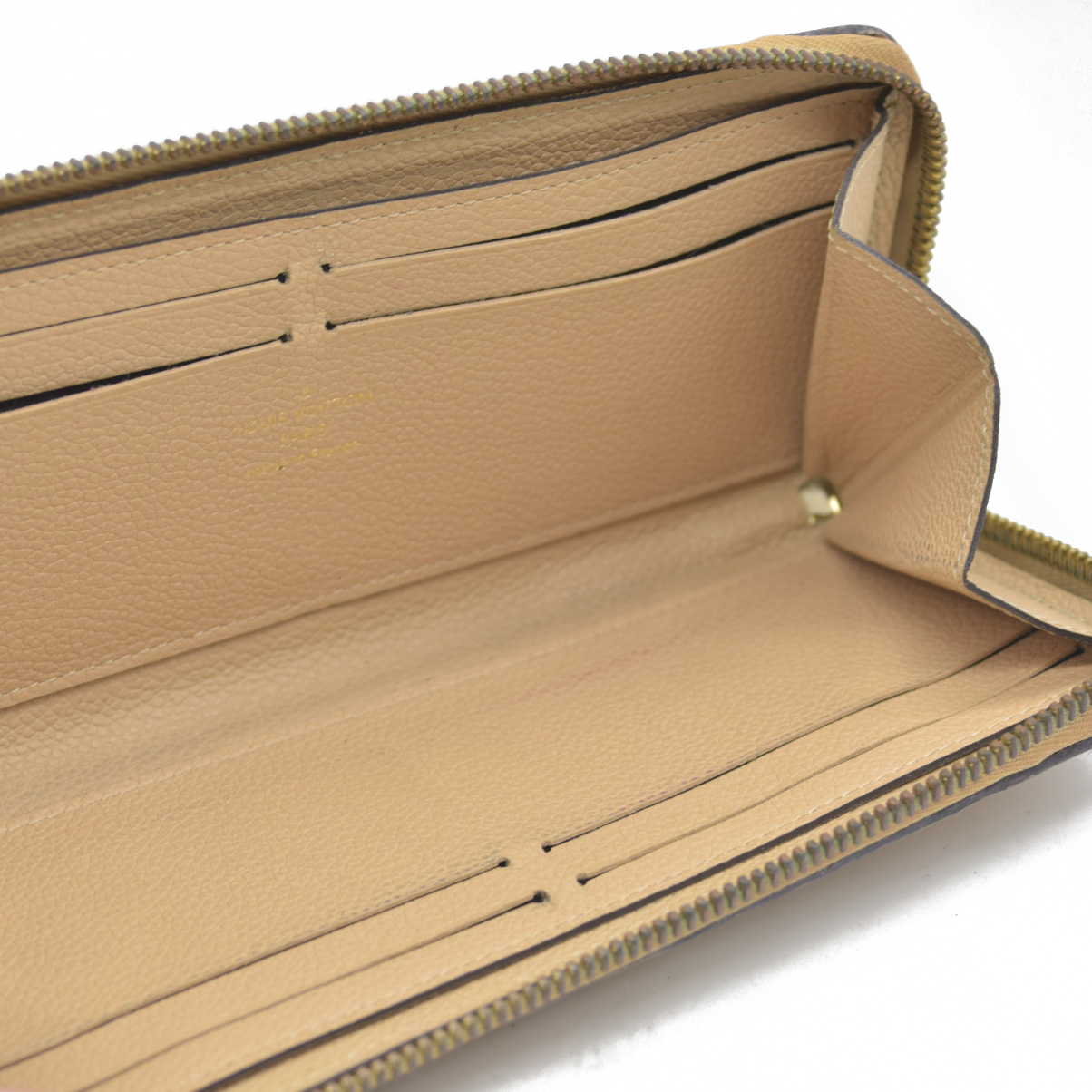 $840 2015 LOUIS VUITTON Monogram Empreinte Clemence Zippy Wallet SP0175