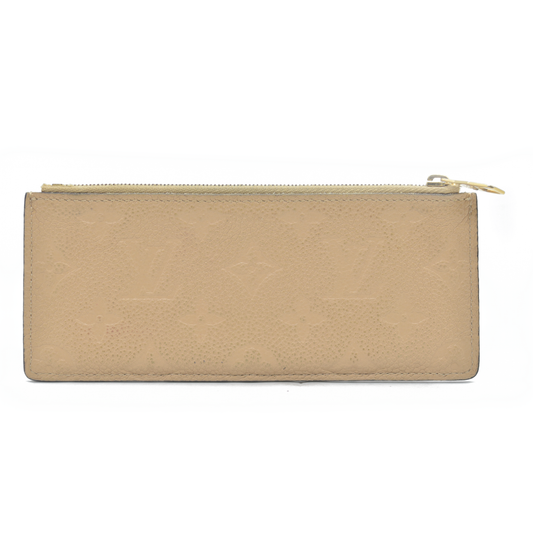 2015 SP0175 Louis Vuitton Empreinte Dune Zipper Pouch Beige Leather