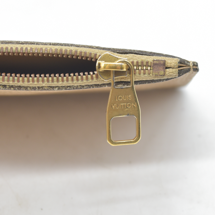 2015 SP0175 Louis Vuitton Empreinte Dune Zipper Pouch Beige Leather