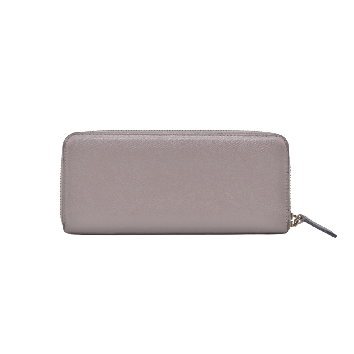 $760 Fendi Vitello Cruis Lucido Fendi Zip Around Wallet Tortora CONSIGNMENT 10021151